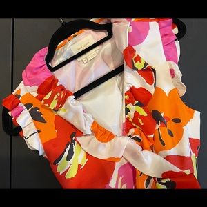 Kate Spade New York Aubrey Vintage Floral Silk Dress. Fab seamstress details.